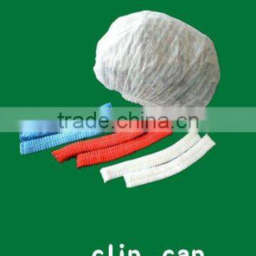 Colorful PP Disposable Plated Caps Nonwoven Clip Caps 18" 19" 21" Single Elastic Latex Free