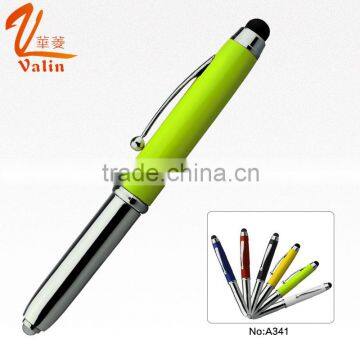 Promotional multi color marker pen with led light and metal-stylus                        
                                                                                Supplier's Choice