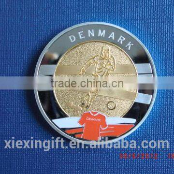 2015 newest die casting gold silver plated 3D custom fake gold coins