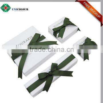 Top sale high end jewelry necklace packaging box with fancy ribbon