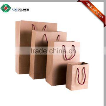 Custom Good Quality Brown Kraft Paper Bags With Rope Handles
