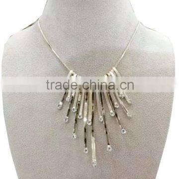 Statement Necklace, 2015 New Fashion Crystal Charms Bar on Chain Statement Necklace , Statement Necklace Wholesale PT2065