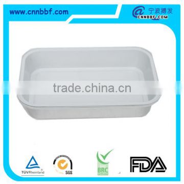 Top Quality Disposable Cleanly White Coated Airline Container Oblong Aluminium Foil Container With Lid