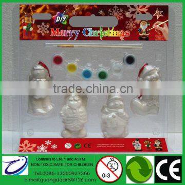 Most Popular DIY Gifts for Christmas Hanging Decoration Angel Santa Snowman Bear with 6 color painting 1 brush