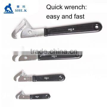 Factory price adjustable pipe wrench quick universal wrench