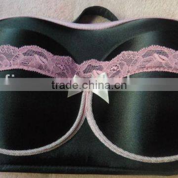 Classic Black Satin EVA bra case