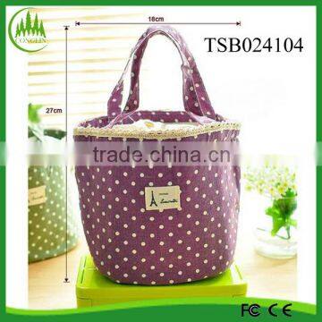 summer 2016 polka dots tubbiness heat preservation lunch bag food bag thermal insulated cooler bag