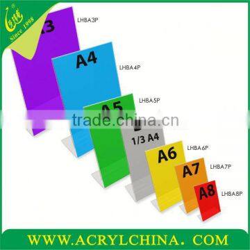 Clear Acrylic Colorful Customized Desktop Sign holder wholesale