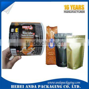 Custom Print Cookie Packaging Aluminum Foil Plastic Film Rolls/ Color Coffee Laminate Pouch Laminating Film