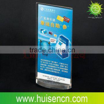 China supplier acrylic menu holder stand for hanging counter display