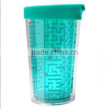 X&W 350ml new maze double wall plastic mug