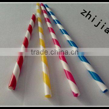 Hot selling hard striped plastic drinking straw