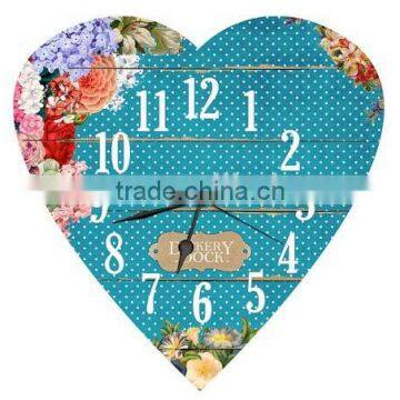 New Design Heart Style Wooden Wall Clock photo-2