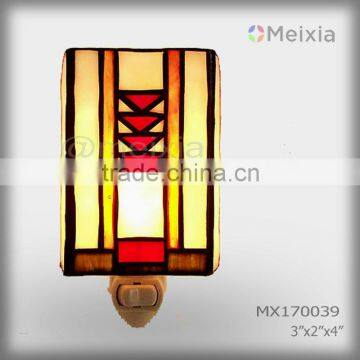 MX170039 wholesale tiffany style stained glass modern plug in night light shades