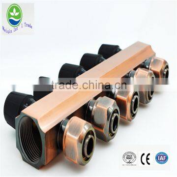 5 ways brass Water separator compositive underfloor heating manifolds brass manifold