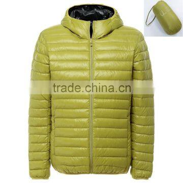hot sell unisex softshell men and women winter, folding down jacket, ultralight with hood outdoor waterproof jacket