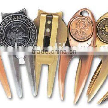 Cool design colorful zinc alloy golf repair pitchfork divot tool