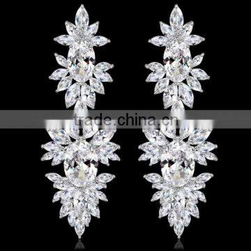 AAA Cubic Zircon Long Dangle Earrings for Women High Quality Luxury Wedding Earrings Bridal Jewelry photo-2