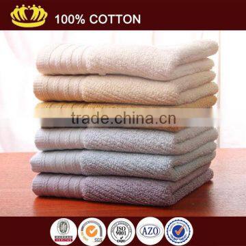 100% cotton plain dyed solid color satin gear high quality face towel