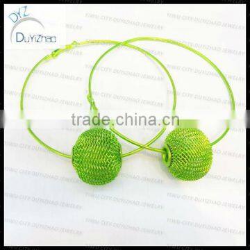 Hot sell!Fashion basketball wives mesh ball hoop earrings