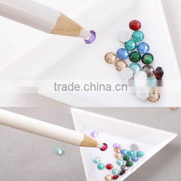 5pcs Brand New Rhinestones Picker Pencil Nail Art Tool Wax White Pen For Craft Gem Crystal