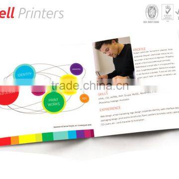 Colorful hi-quality brochure printing with saddle stitching from India