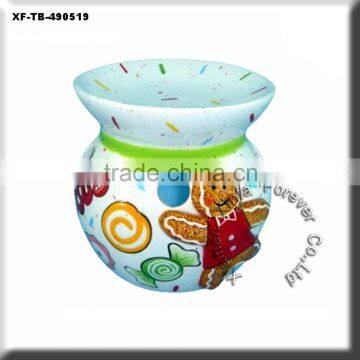 christmas unglazed biscuit ware incense burner