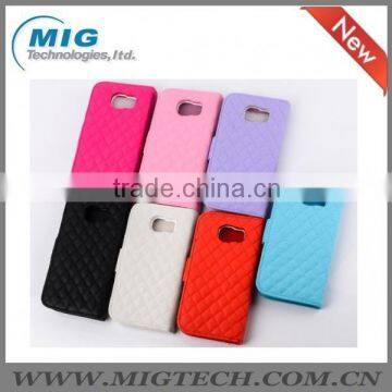 Lambskin style wallet PU leather case For Samsung S6, Cell phone case For Samsung galaxy S6 leather case with Zipper, 7 colors