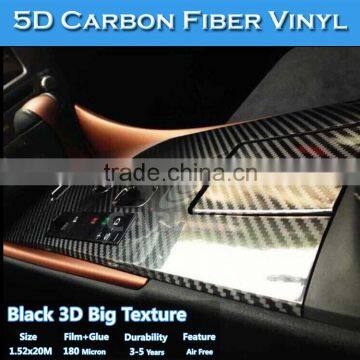 CARLIKE CL5201 Guarantee 3-5 Years High Glossy Black 5D Carbon Fiber Vinyl Sticker photo-2