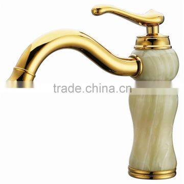 Fashion style golden plated cold and hot kitchen faucet