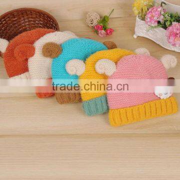 Hot sale lovely Color knit wholesale newborn baby fitted hats