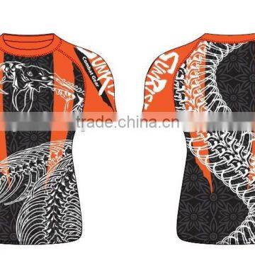 Custom Rashguards Polyester Men's Short Sleeve MMA Rashguard BJJ OEM