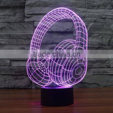 Novelty Lighting Fashionable Table Lamp Touch Switch 3D LED Night Light Acrylic Colorful Gradient Atmosphere Lamp With USB Line