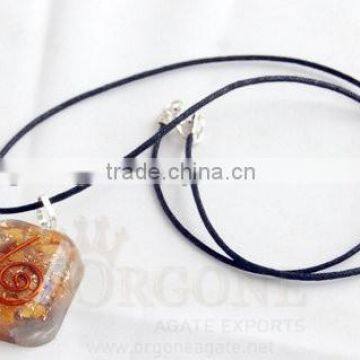 Wholesale Yellow Jasper Orgone Rounded Square Pendant With Cord