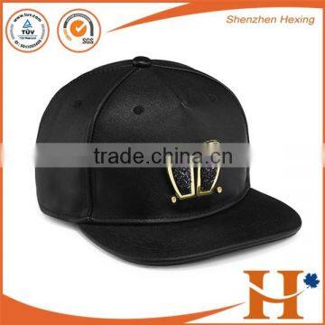 high quality blank fitted hats wholesale leather fitted flat bill hat