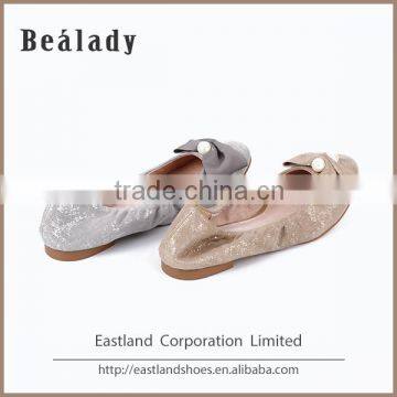 2016 fashion private label glitter suede leather women ballerinas shoes