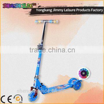 New fashion design folding childs kick scooter with beautiful shining light