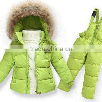 2016 Latest model of baby Winter wear down jacket and pant set