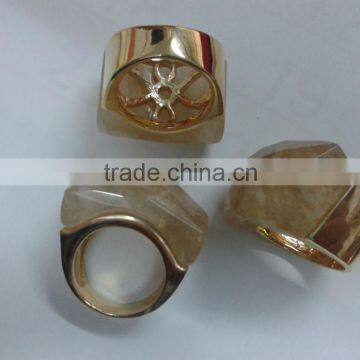 925 Sterling Silver Jewelry Wholesale 18K Gold Jewelry Plated From Sterling Silver Ring Imi Rutilated Quartz Bridge Cut Gemstone photo-4