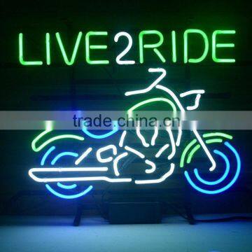 Neon lights of the shape of a motorcycle