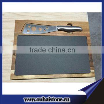 Acacia wood cutting cheese board set with slate plate