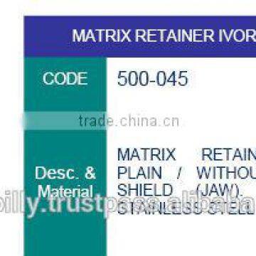 matrix retainer ivory plain , dental instruments, dental lab instruments