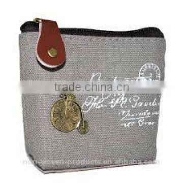 Vogue women fabric custom canvas euro coin purse for packing