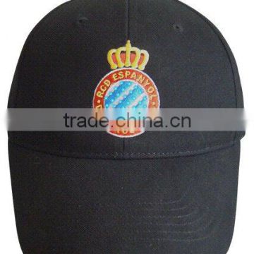 cheap&nice fiber optic flashing black flat embroidery baseball cap with built-in led