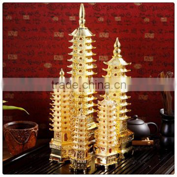 Blonde statue 7-Level to 13- level Pagoda,wen chang pagoda,bronze pagoda statue