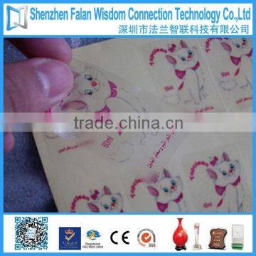 Custom transparent sticker printing China supplier