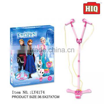 Double custom design karaoke set kids microphone toy