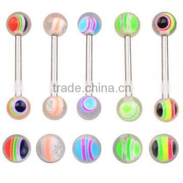 TR01046 resin tongue ring , uv tongue rings , body piercing tongue ring