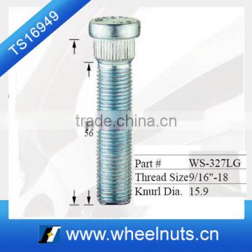 9/16''-18 thread size 15.9 knurl diameter wheel stud