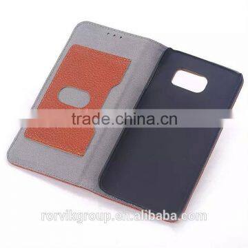 New design flip pu leather smart cover case for samsung galaxy s6